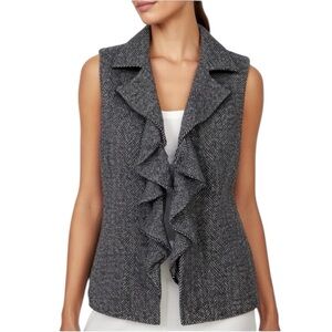 CHICO’S Karissa Ruffle Front Wool-Like Vest